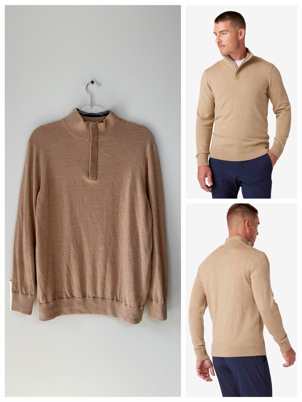 Mizzen + Main Preston Quarter Zip Causal Layering Quiet Luxury